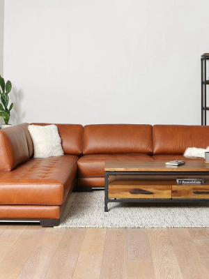 Andreas Leather Left Sectional