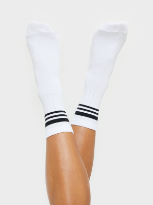 White Stripe Sports Socks