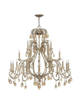 Carlton Chandelier Silver Leaf