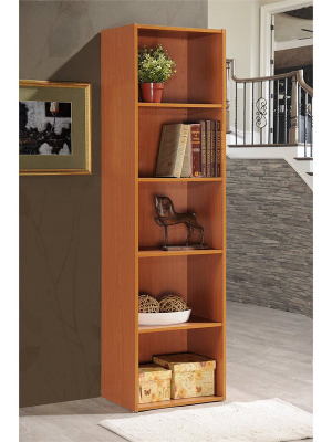 5 Shelf Bookcase In Cherry - Hodedah