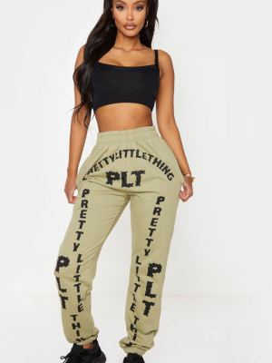 Prettylittlething Shape Sage Green Slogan Print...