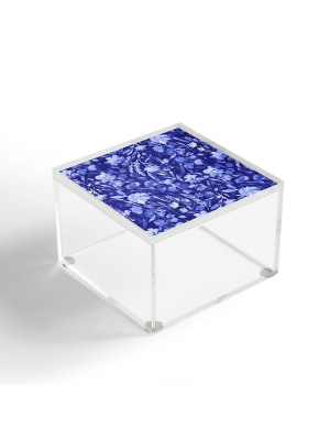 Jacqueline Maldonado Upside Floral Navy Blue Acrylic Box - Deny Designs