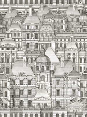 Louvre Wallpaper In Black And White From The Eclectic Collection By Mind The Gap