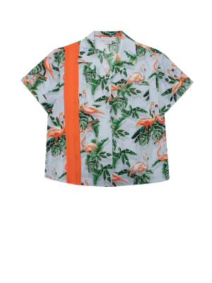 Stella Mccartney Kids Flamingo Print Short-sleeve Shirt