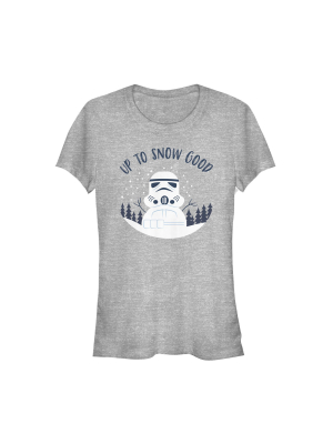 Junior's Star Wars Christmas Snowman Stormtrooper T-shirt