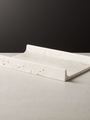 Channel White Travertine Tray