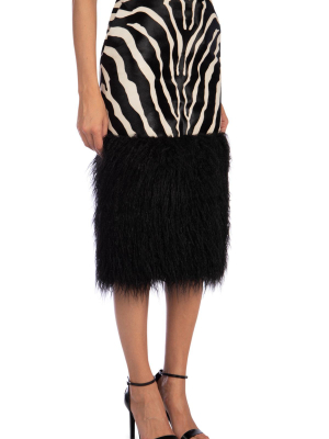 Saint Laurent Zebra Print Skirt