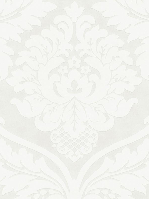 Baroque Floral Wallpaper In Ivory And Metallic Design By Bd Wall