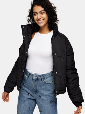 Tall Black Padded Puffer Jacket