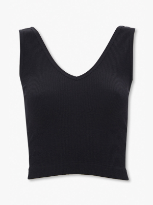 Ribbed Knit Cropped Tank Top