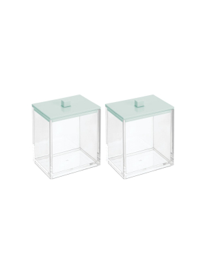 Mdesign Square Storage Apothecary Jar For Bathroom, 2 Pack