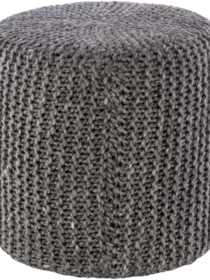 Prado Knitted Pouf In Charcoal