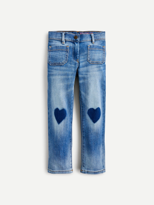 Girls' Runaround Jean With Heart Knees