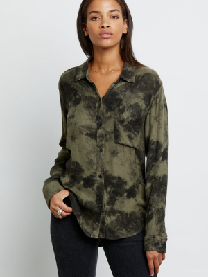 Rails Womens Hunter Shirt - Olive Tie Dye