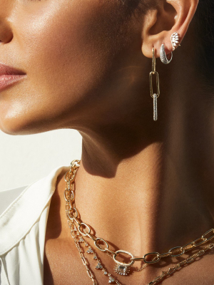 14kt Yellow Gold Diamond Gwyneth Huggie Earrings