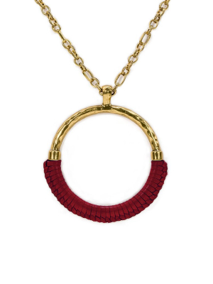 Carmelina Wrapped Ring Pendant Necklace