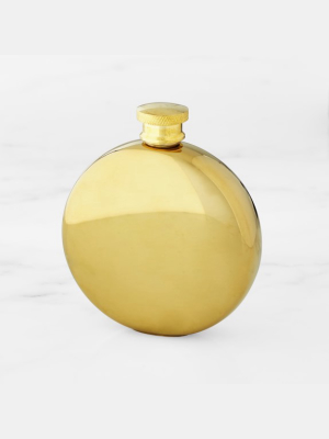 Williams Sonoma Round Gold Flask