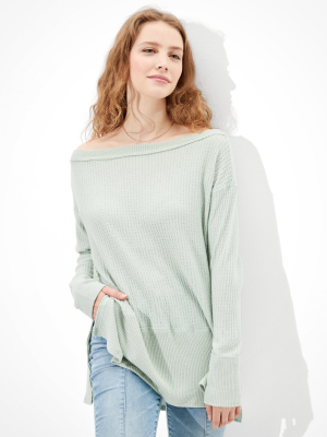 Ae Soft & Sexy Plush Long Sleeve Crew Neck T-shirt