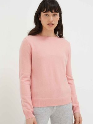 Mellow-rose Cashmere Crew Sweater