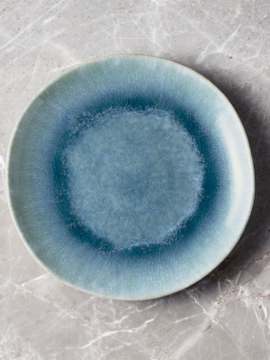 Caspian Blue Reactive Glaze Salad Plate