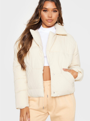 Stone Peached Oversized Cropped Puffer