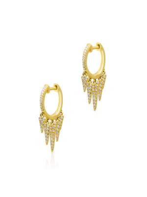 14kt Yellow Gold Diamond Luxe Sistine Spike Earrings