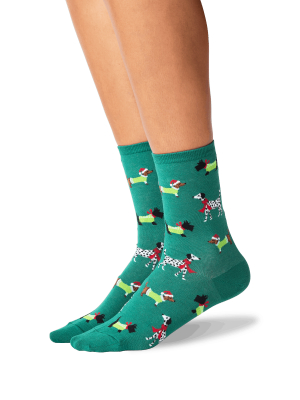 Women's Christmas Dogs Crew Socks