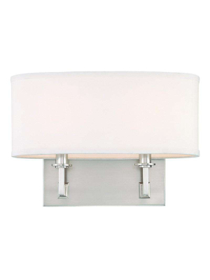 Grayson 2 Light Wall Sconce Satin Nickel