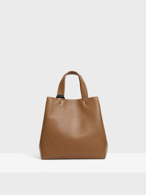 Small Simple Tote In Leather
