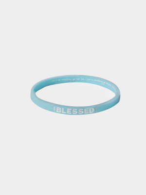 I Am Blessed Blue Thin Silicone Bracelet