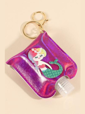 Mermaid Pearls Leather Kids Mini Sanitizer Holder