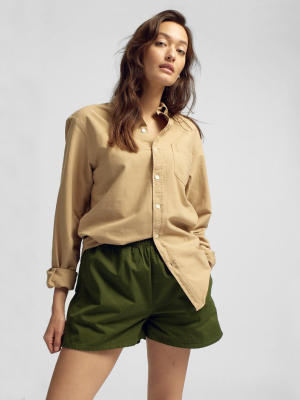 Women Organic Twill Shorts - Seaweed Green