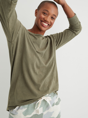 Aerie Long Sleeve Oversized Crewneck T-shirt