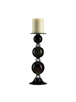 Medium Black Globe Candleholder