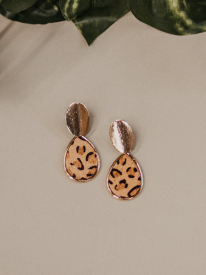 Leopard Teardrop Earrings