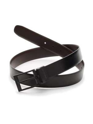 Black Cap Reversible Leather Belt
