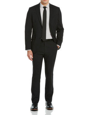 Slim Fit Charcoal Stretch Wool Blend Suit