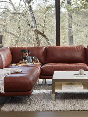 Peruna Leather Left Sectional