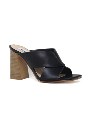 Heeled Criss Cross Strap Mule