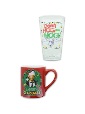 Silver Buffalo National Lampoons Christmas Vacation 14oz Ceramic Mug & 16oz Pint Glass Set