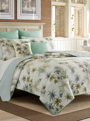 Serenity Palms Quilt Aqua - Tommy Bahama