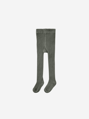 Solid Ribbed Tights Forest | Rylee + Cru