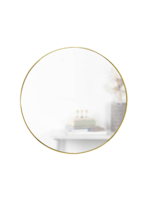 34" Hubba Round Wall Mirror Brass - Umbra