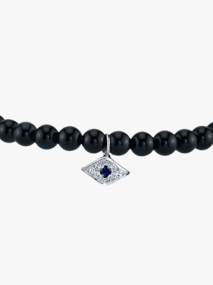 Men's Pavé Evil Eye Beaded Bracelet