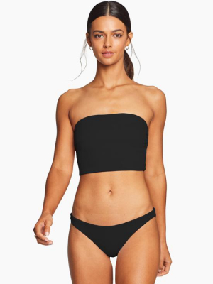 Ava Crop Bandeau Top - Black Ecotex