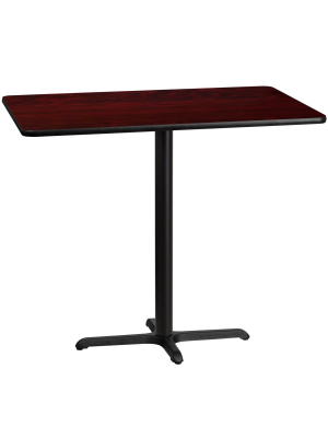 Flash Furniture 30'' X 48'' Rectangular Laminate Table Top With 23.5'' X 29.5'' Bar Height Table Base