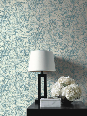 Oil And Water Wallpaper In Grey Blue From The Caspia Collection By Wallquest