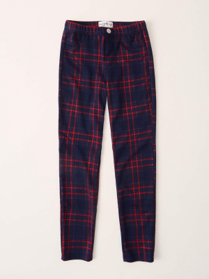 High Rise Plaid Jeggings