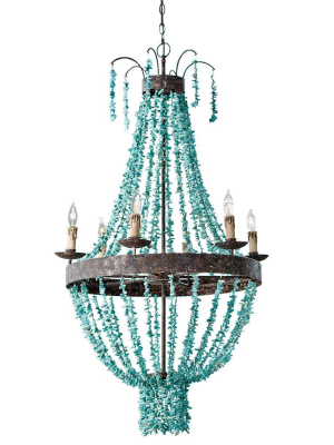 Beaded Turquoise Chandelier