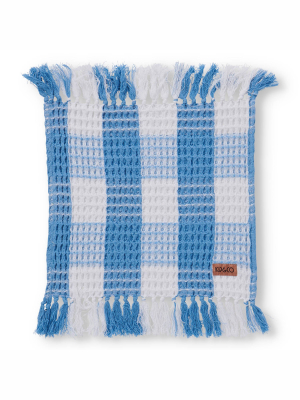 Blue Skies Tartan Waffle Face Washer